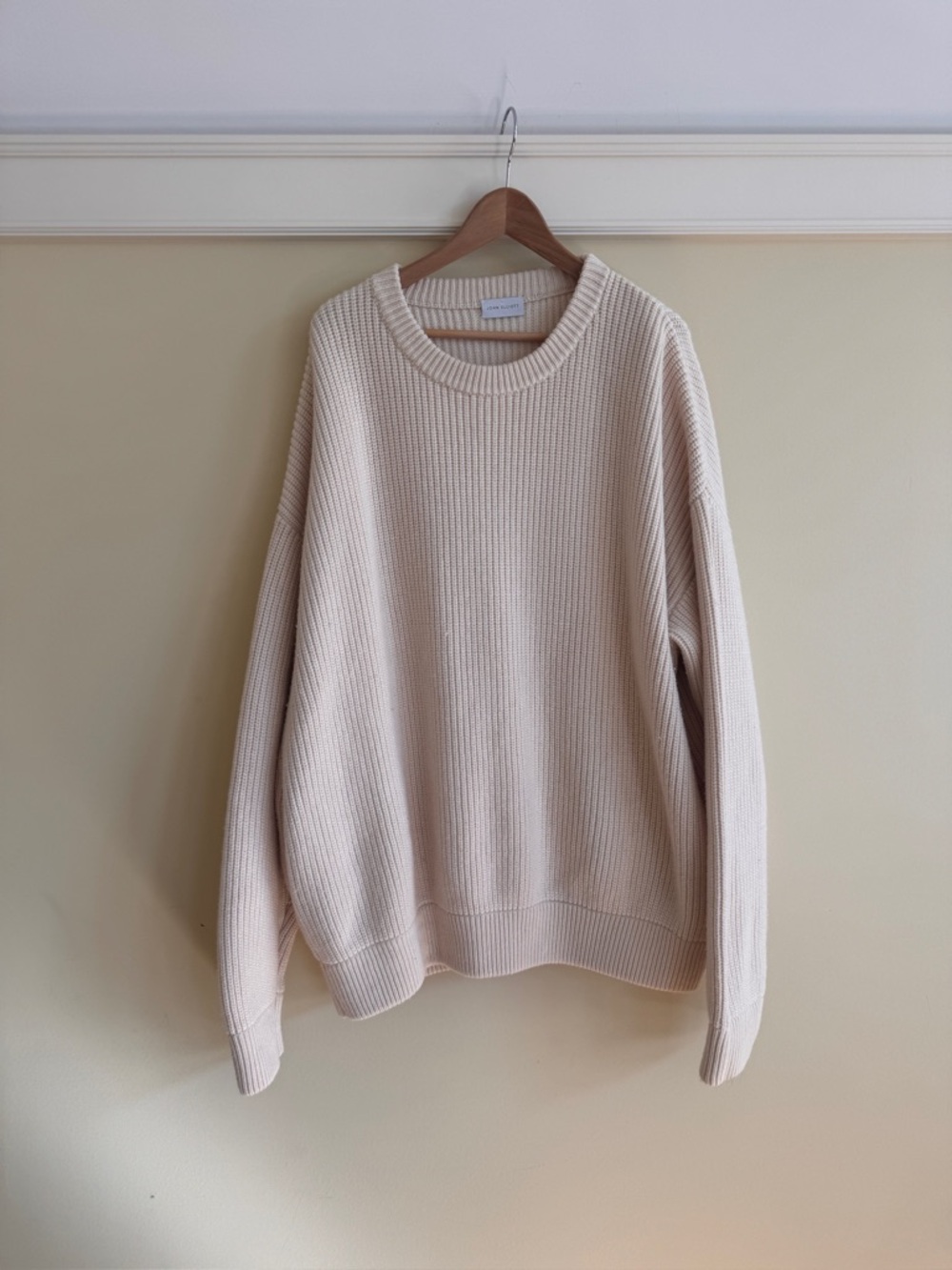 John Elliott Dakota Knit Sweater Ivory Size 4 (XL) 100% Wool